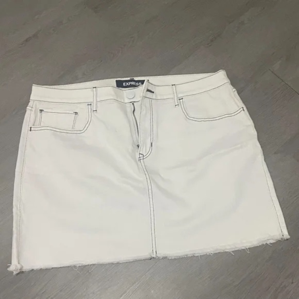 Express White Denim Skirt